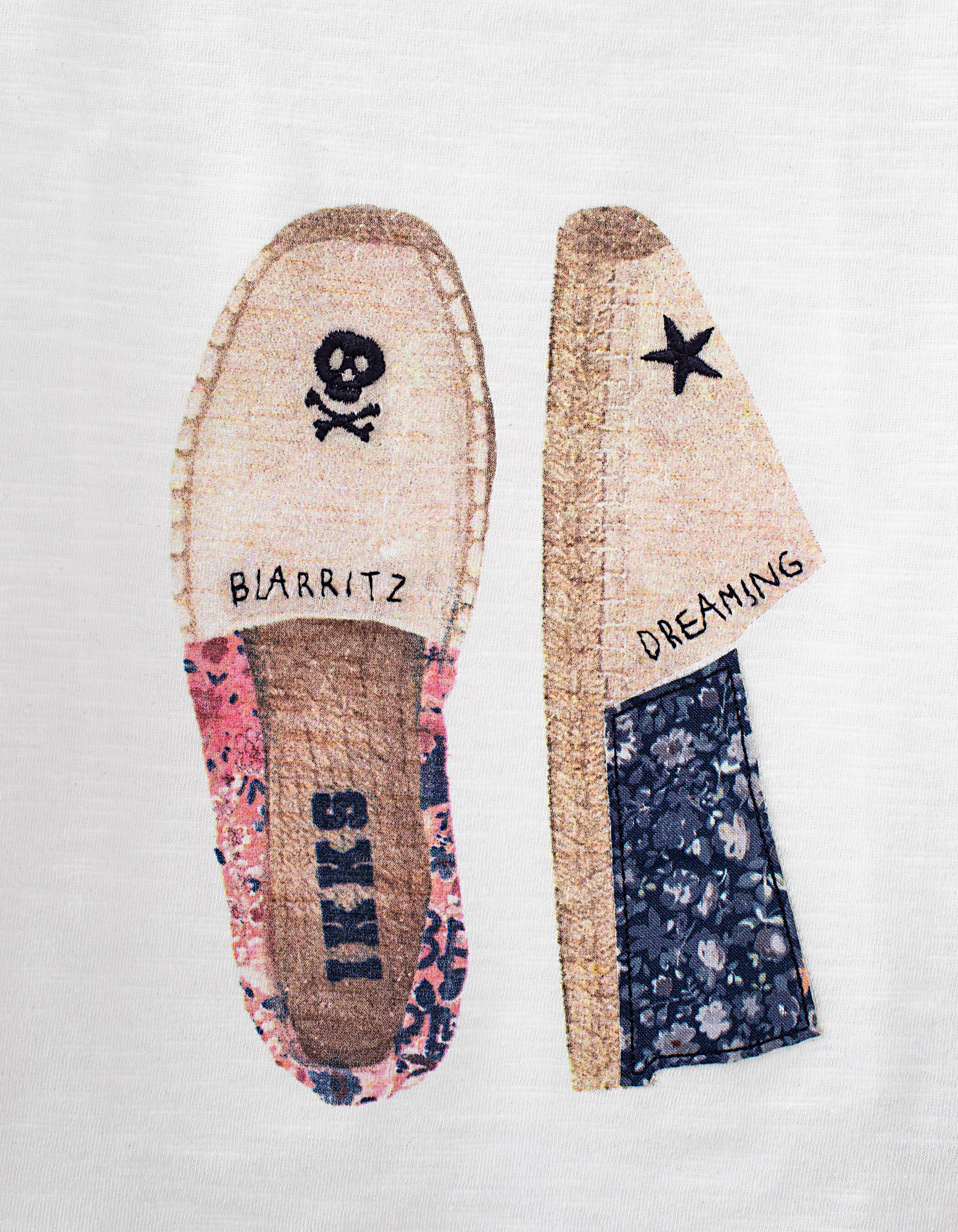 Girl s off white espadrilles image organic T shirt