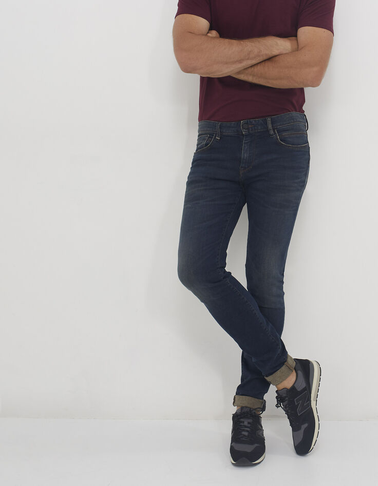Blauwe slim herenbroek-6