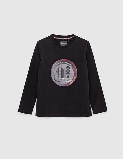 Tee-shirt noir quai 9 3/4 HARRY POTTER garçon - IKKS