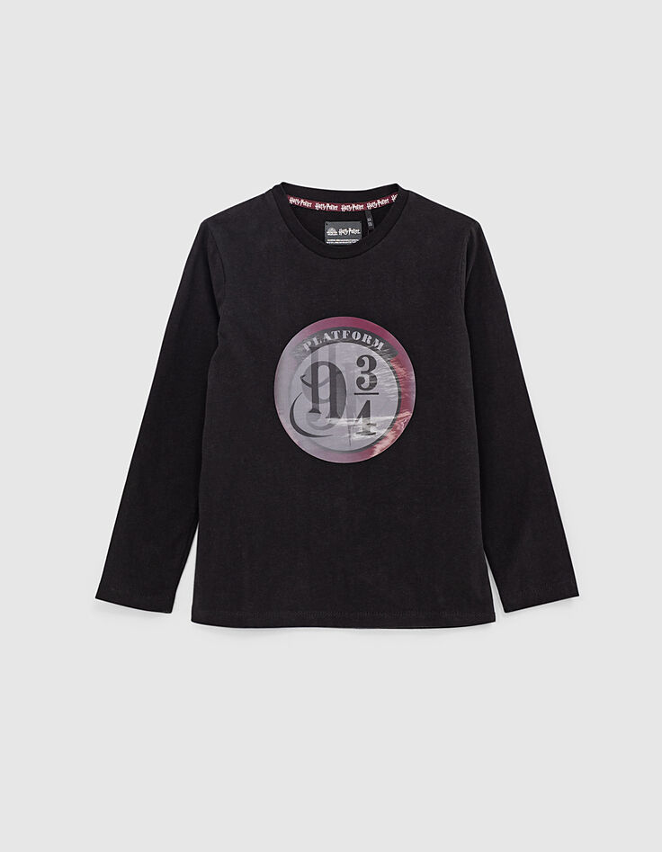 Tee-shirt noir quai 9 3/4 HARRY POTTER garçon-1