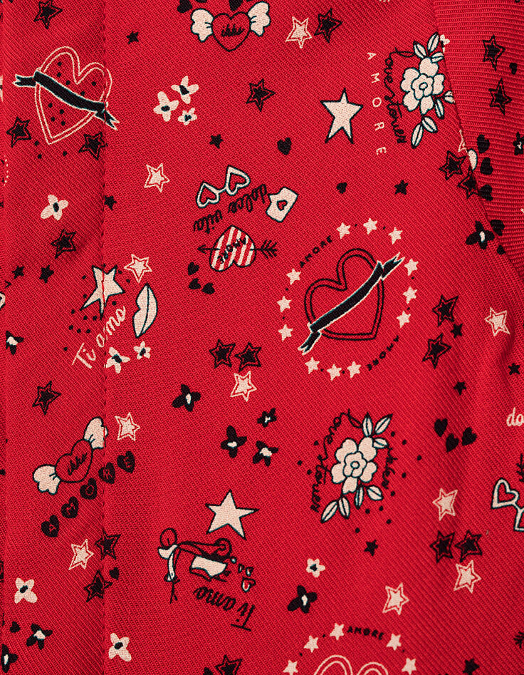Robe rouge à imprimé cœurs bébé fille-3 Robe rouge à imprimé cœurs bébé fille-3