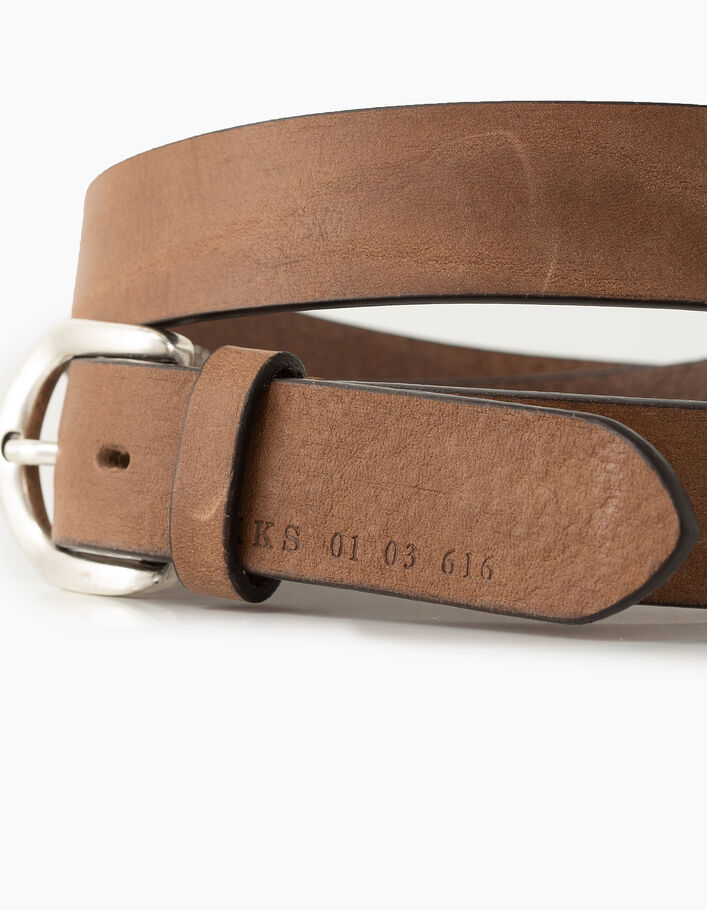 Men’s mink nubuck leather belt - IKKS