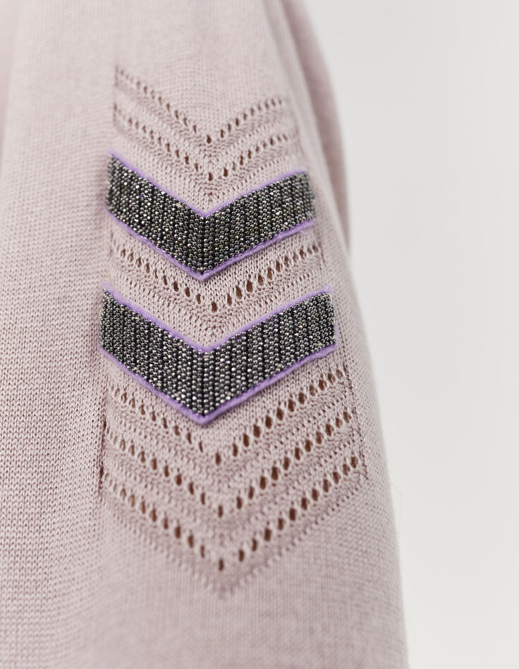 Women’s lilac backless sweater + chevron beaded sleeves-4