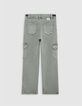 Mädchen-BATTLE-Jeans mit besticktem Zierband in Khaki-3