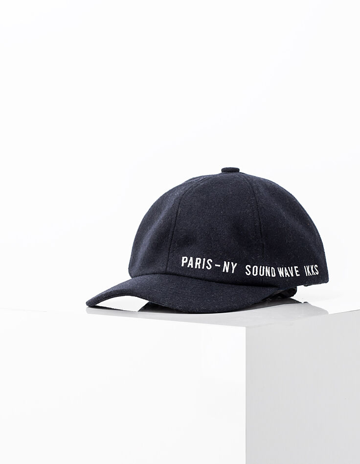 Men’s navy Paris-NY Sound Wave IKKS embroidered cap-1