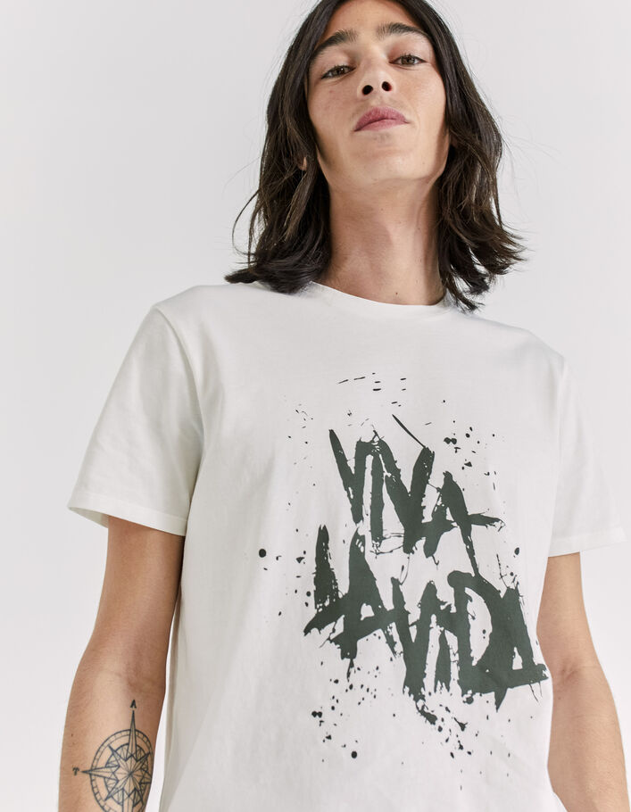 satisfacción servir Socialista Camiseta blanco roto COLDPLAY x IKKS mensaje Hombre