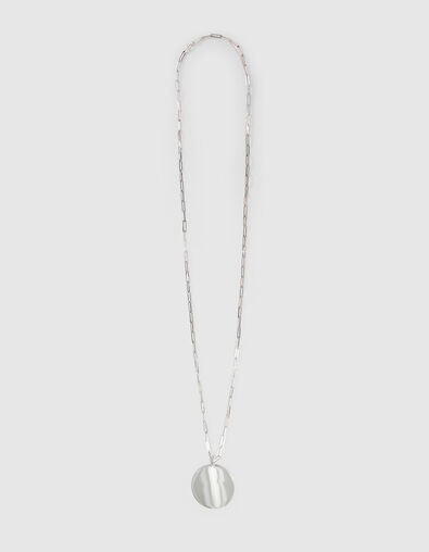 Sautoir double rang métal argenté avec médaille Femme - IKKS
