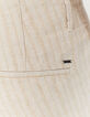 Bermuda SLIM krijt gestreept gemengd linnen Heren-4