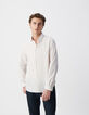 Chemise SLIM beige motif rayures aquarellées Homme-2