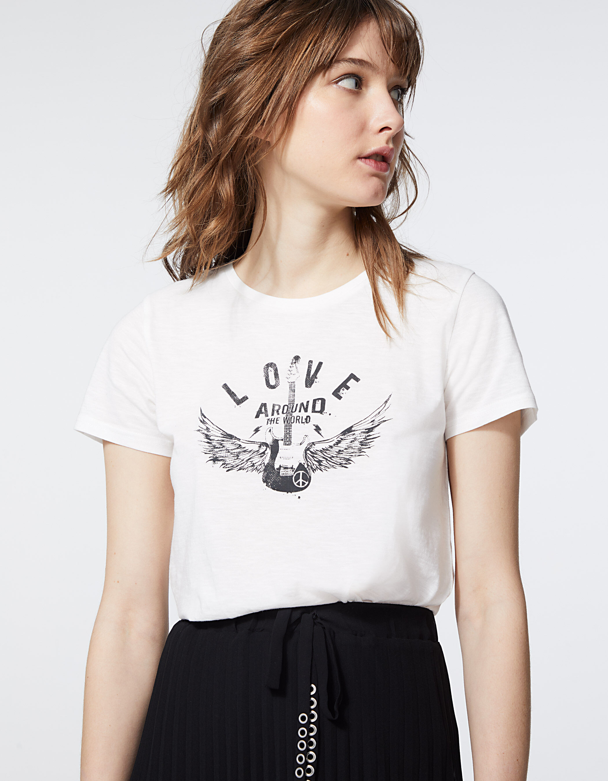 Women s rock graphic front organic cotton T shirt