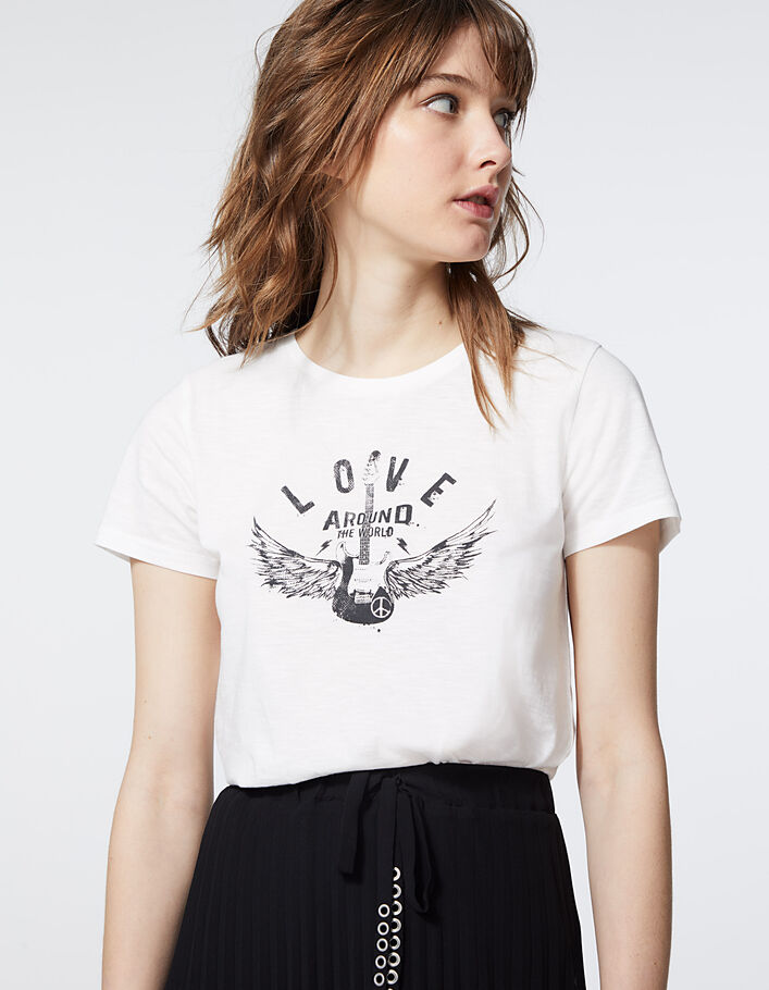 Women’s rock graphic front organic cotton T-shirt - IKKS