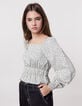 Blouse verte imprimé floral d'été fille-1