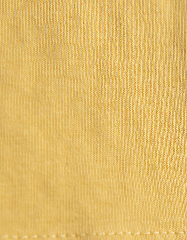 T-shirt jaune coton bio visuel coeur pailleté fille - IKKS