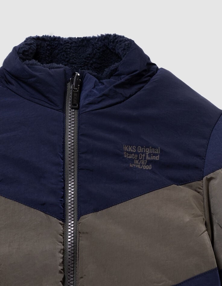 Khaki 3-in-1 Parka und Wendeanorak für Jungs-8