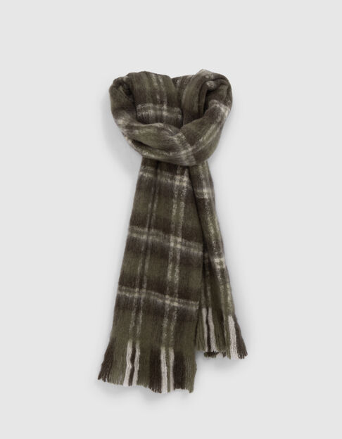 Echarpe kaki motif carreaux Femme - IKKS