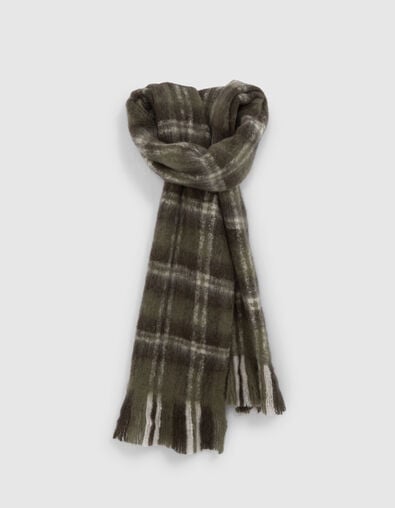 Echarpe kaki motif carreaux Femme - IKKS