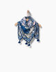 Chèche indigo Peace & Love avec fleurs fille-2