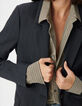 Veste de tailleur marine motif rayures tennis Femme-4