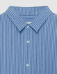 Men's EASY CARE slim blue striped shirt-6