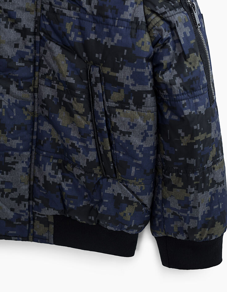 Anorak índigo estampado camuflaje pixelado niño -4 Anorak índigo estampado camuflaje pixelado niño -4