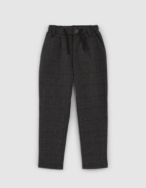 Boys’ grey marl check knit trousers - IKKS