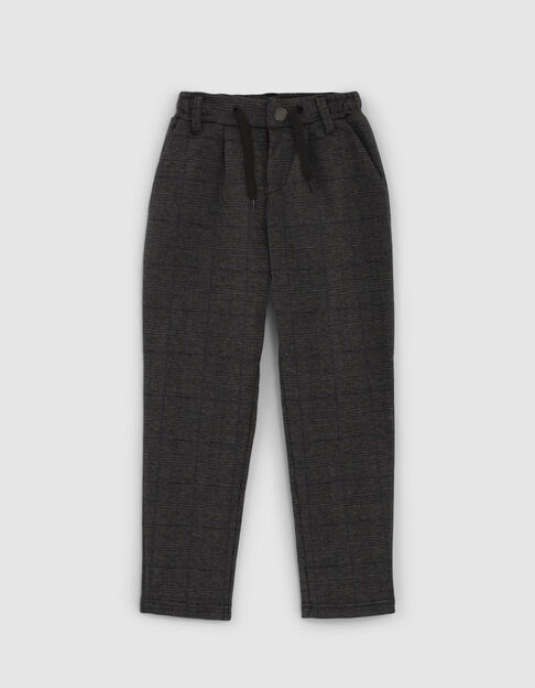 Gemêleerd grijze broek ruitmotief jongens