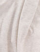 Boys’ beige marl T-shirt with IKKS flocked rubber logo-7