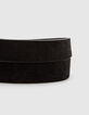 Ceinture noire en cuir su&eacute;d&eacute; boucle vintage femme-2