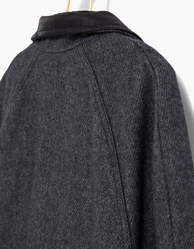 Cape grise zippée à col motard fille-7