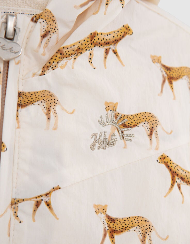 Coupe-vent &eacute;cru imprim&eacute; petites panth&egrave;res b&eacute;b&eacute; fille-4