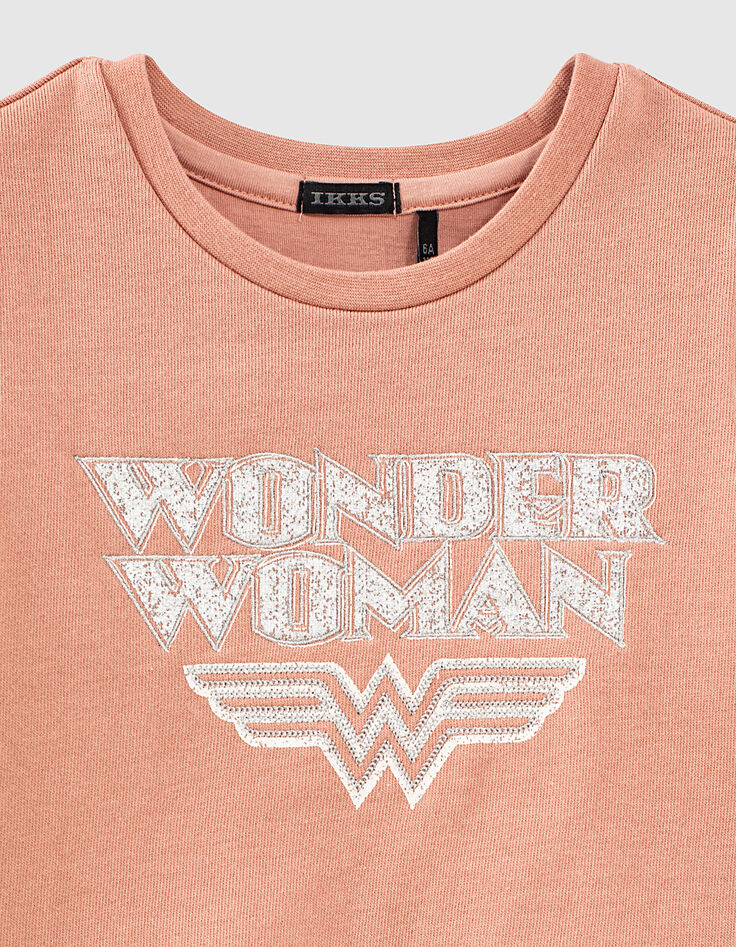 Robe dusty rose IKKS - WONDER WOMAN bi matière fille-2