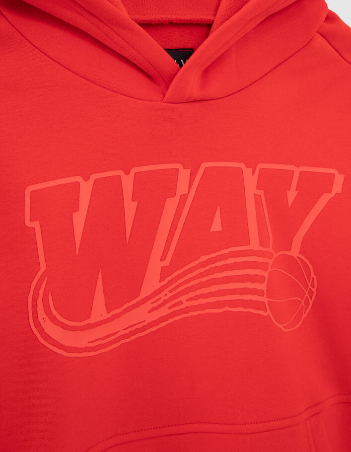 Sudadera roja maxi logo goma niño-5