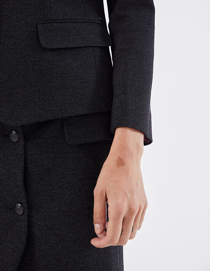 Women’s semi plain Milano knit suit jacket+stand-up collar - IKKS