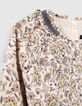 Robe beige imprimé fleurs fille-6