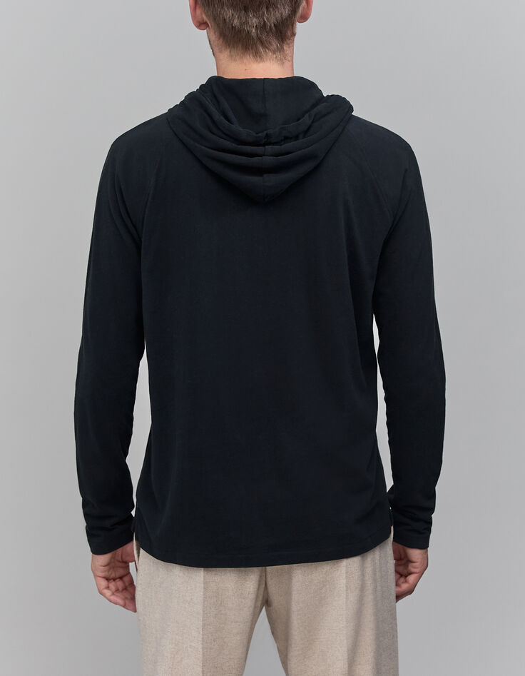 T-shirt gris manches longues à capuche Homme-2 T-shirt gris manches longues à capuche Homme-2