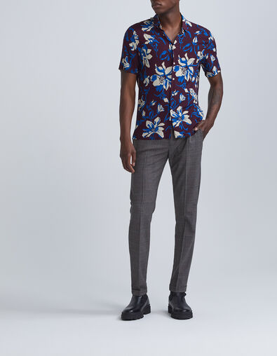 Men’s grey Prince of Wales motif TRAVEL SUIT joggers - IKKS