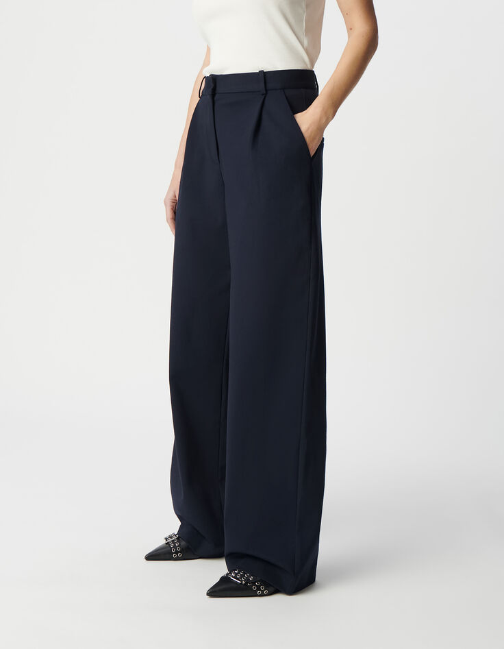 Marine geklede broek wideleg milanotricot Dames-2