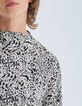 Blouse blanc cassé imprimé animalier Femme-4