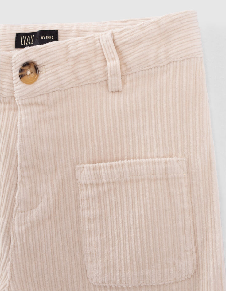 Girls’ vanilla corduroy flared trousers-3
