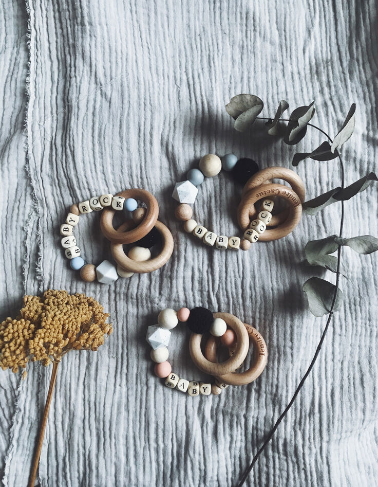 TENDRE CACTUS wooden rattle in soft colours-2