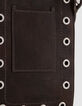 The clutch bag brown leather eyelets Women-5