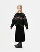 Girls’ black jacquard knit winter sweater with diamanté-7