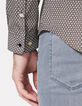 Chemise SLIM noire à motif moucharabieh Homme-5