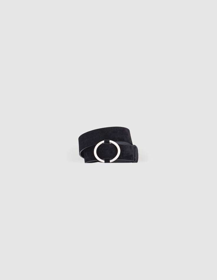 Ceinture pour denim coloris noir boucle coulissante femme-1 Ceinture pour denim coloris noir boucle coulissante femme-1