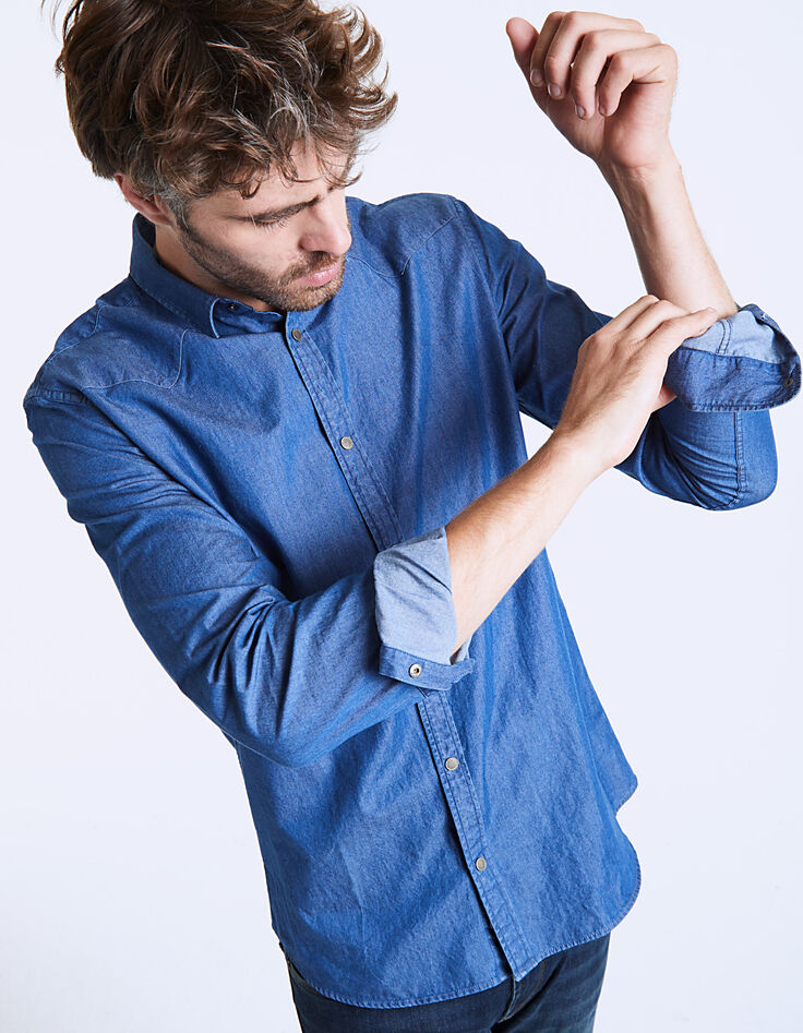 Men's Indigo denim shirt-1