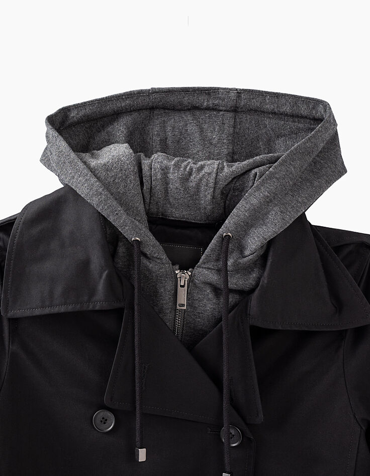 Women's trench coat with removable hood-2