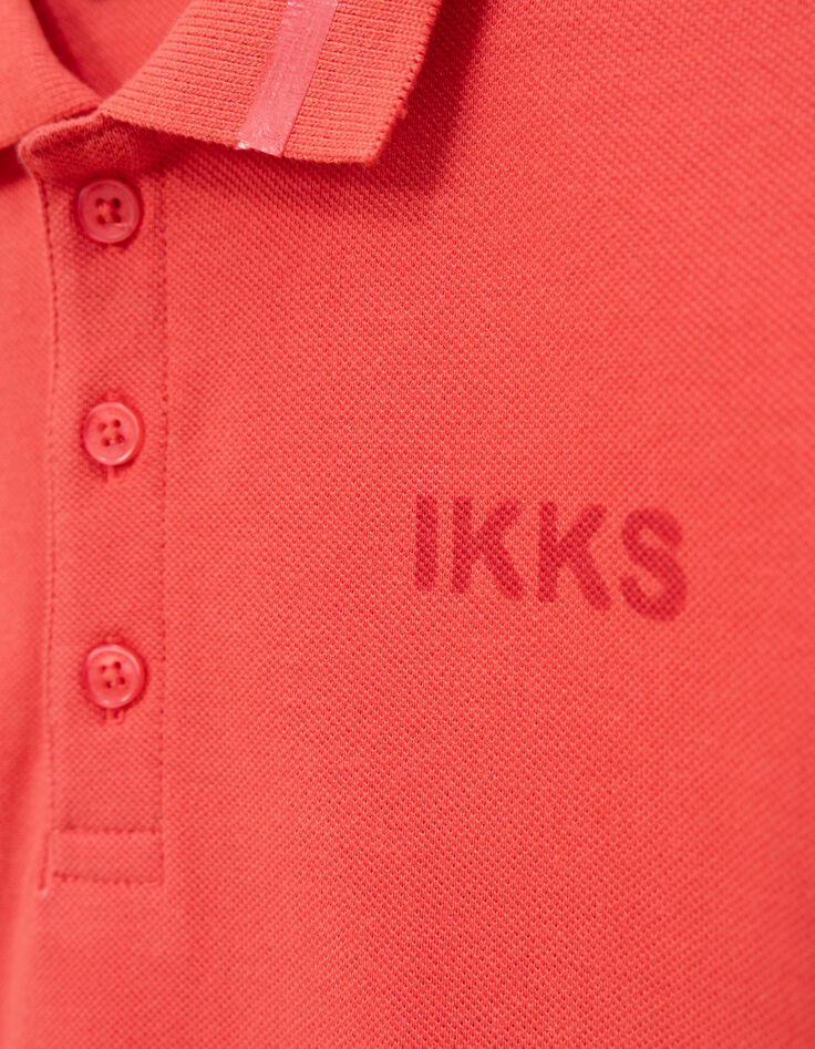 Rotes Jungen-Poloshirt, Gummistreifen am Kragen-7