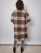 Abrigo largo sobrecamisa cuadros beige y negro mujer-3