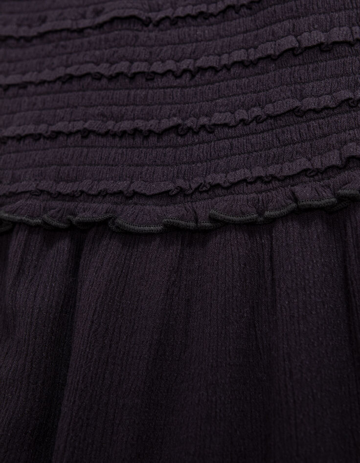Combinaison noire LENZING&trade; ECOVERO&trade; haut smock&eacute; fille-6