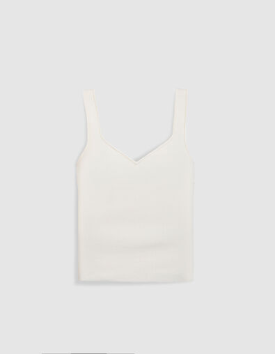 Women's sleeveless ecru fine knit sweater - IKKS